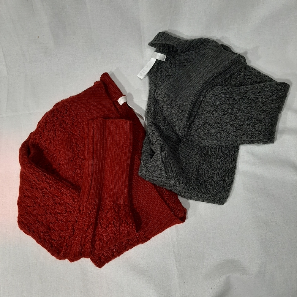 Deep V Neck wool blend Knit Sweater Top Bundle